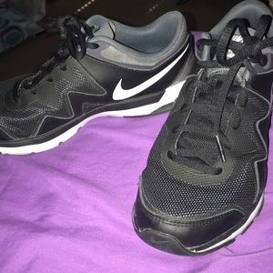 Black and white Nike shoes